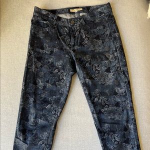 TOMORROWLAND Floral indigo ankle skinny jeans Made in Japan